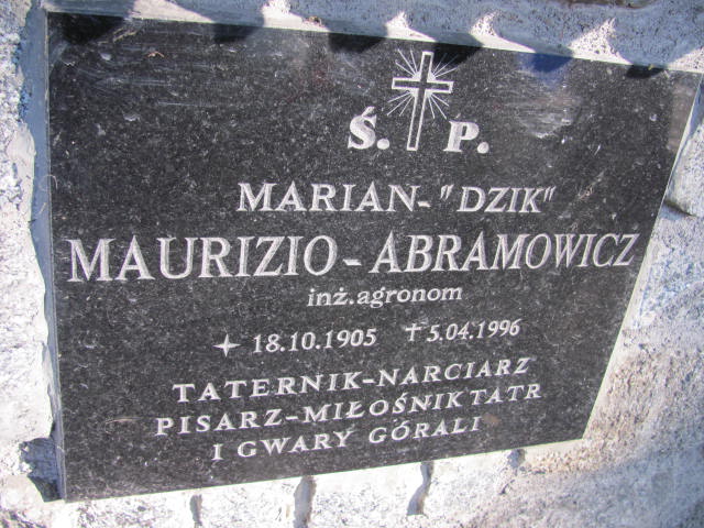Marian Maurizio Abramowicz 1905 Zakopane - Grobonet - Wyszukiwarka osób pochowanych