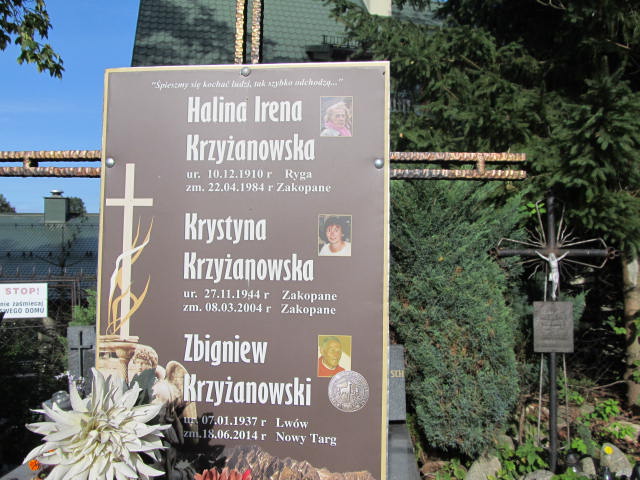 Halina Irena Krzyżanowska 1910 Zakopane - Grobonet - Wyszukiwarka osób pochowanych