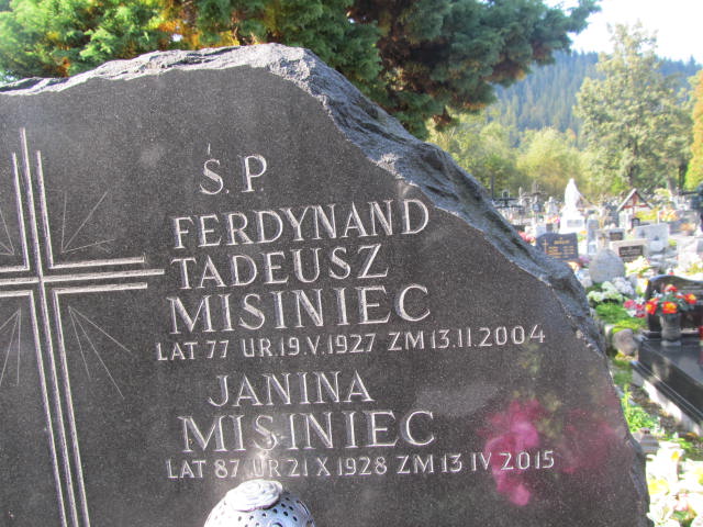 Ferdynand Misiniec 1927 Zakopane - Grobonet - Wyszukiwarka osób pochowanych