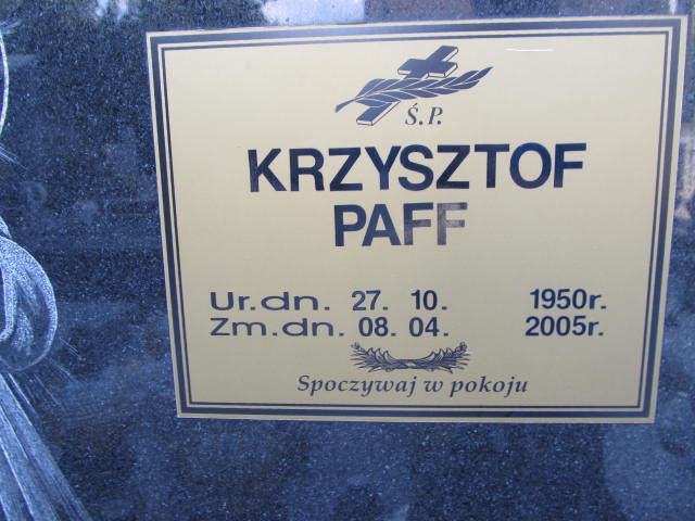 Waldemar Paff 1952 Zakopane - Grobonet - Wyszukiwarka osób pochowanych