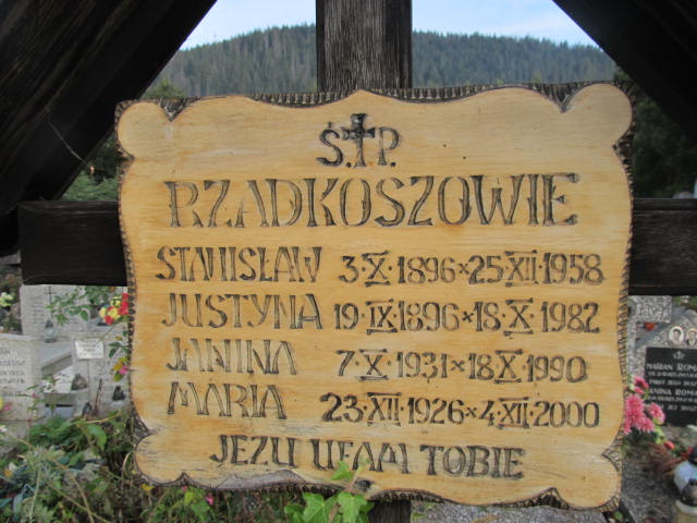 Maria Rzadkosz 1926 Zakopane - Grobonet - Wyszukiwarka osób pochowanych