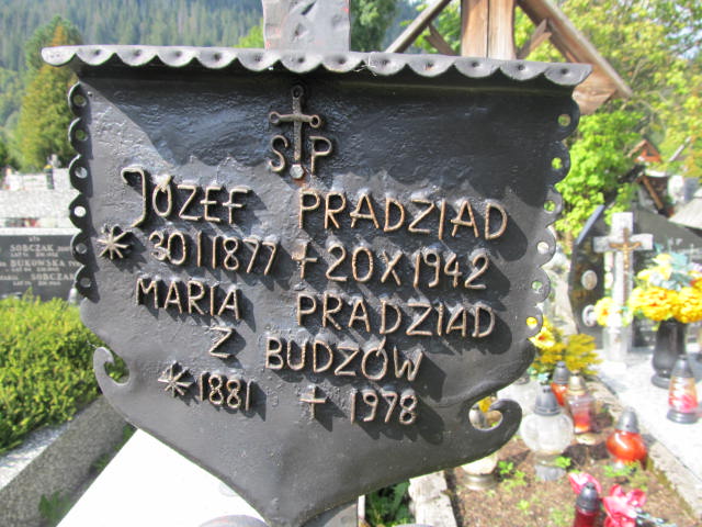 Józef Pradziad 1877 Zakopane - Grobonet - Wyszukiwarka osób pochowanych