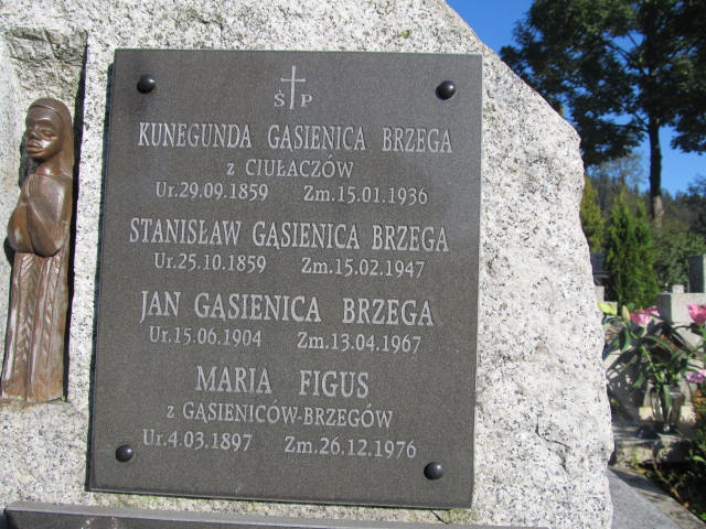 Kunegunda Gąsienica Brzega 1859 Zakopane - Grobonet - Wyszukiwarka osób pochowanych