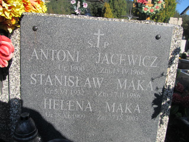 Antoni Jacewicz 1899 Zakopane - Grobonet - Wyszukiwarka osób pochowanych