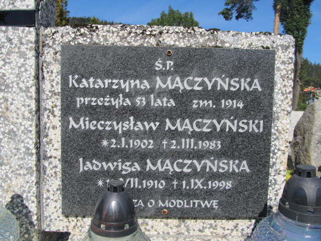 Jadwiga Mączyńska 1910 Zakopane - Grobonet - Wyszukiwarka osób pochowanych